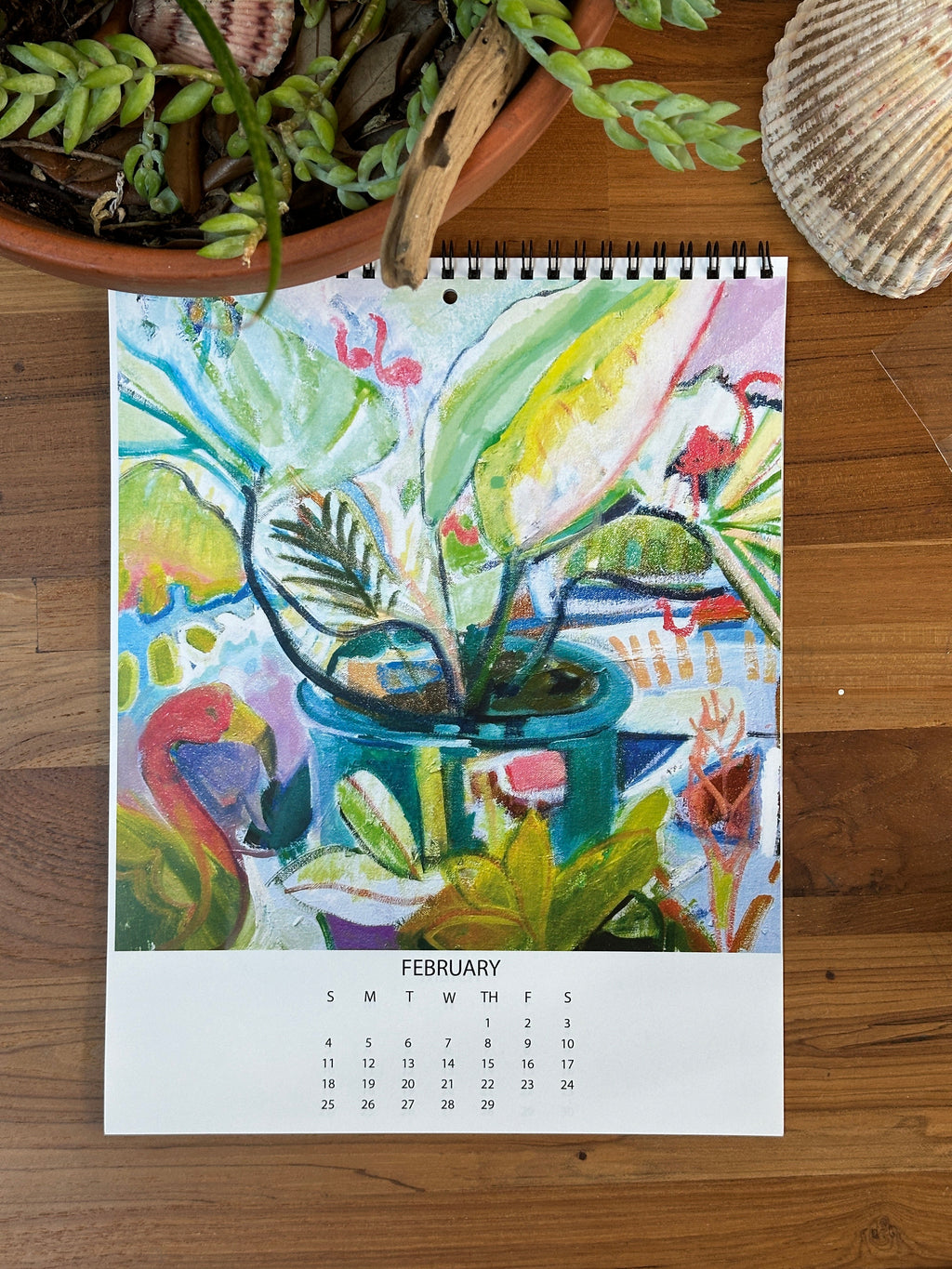 Valerie Lamb-Steece Art prints 2024 Modern Tropical Calendar Original artwork for sale
