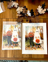 Valerie Lamb-Steece Art prints Halloween retro Trick or Treaters Original artwork for sale