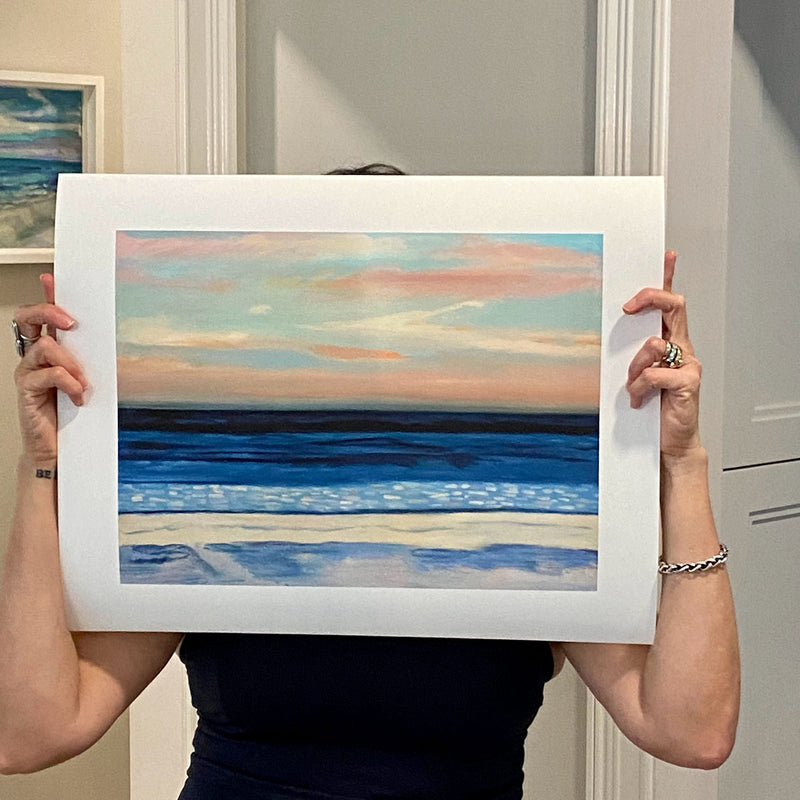 Valerie Lamb-Steece Art 17" x 21" Atlantic Beach Sunrise print Original artwork for sale